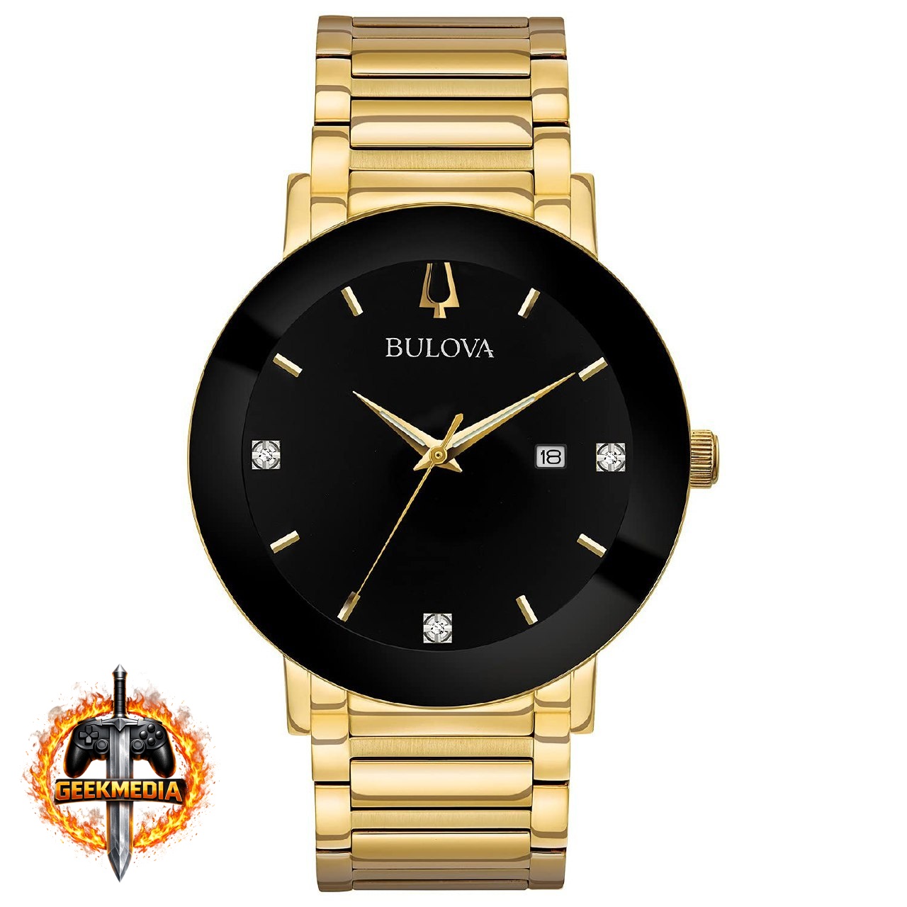 Relógio Masculino Bulova de Quartzo com Mostrador de Diamante
