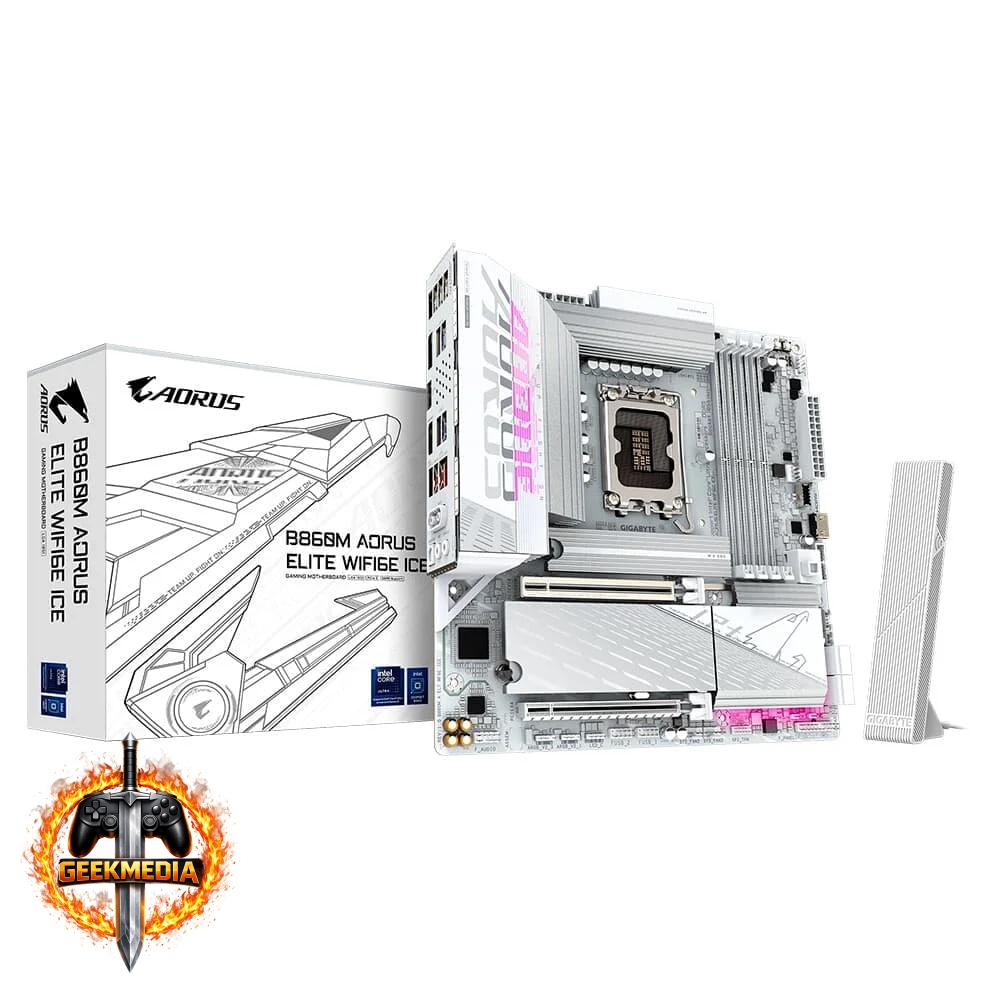 Placa Mãe Gigabyte B860M AORUS ELITE WIFI6E ICE