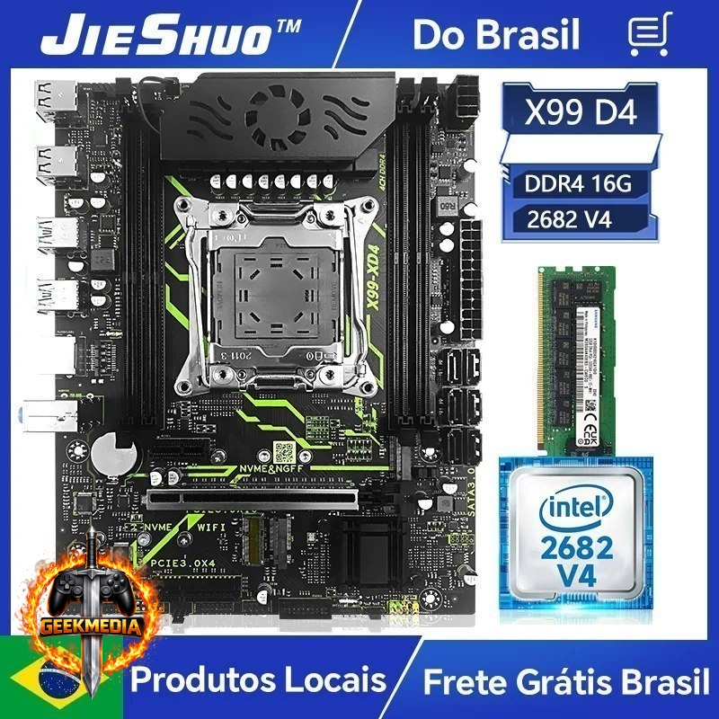 Placa mãe Jieshuo X99 XD4  Xeon 2682V4