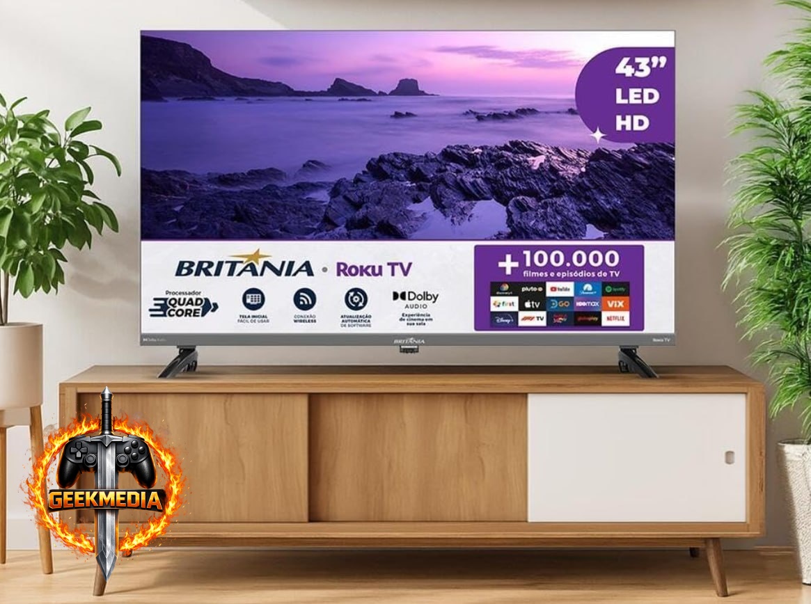 Smart Tv 43" Britânia B43KRA Full HD Roku TV