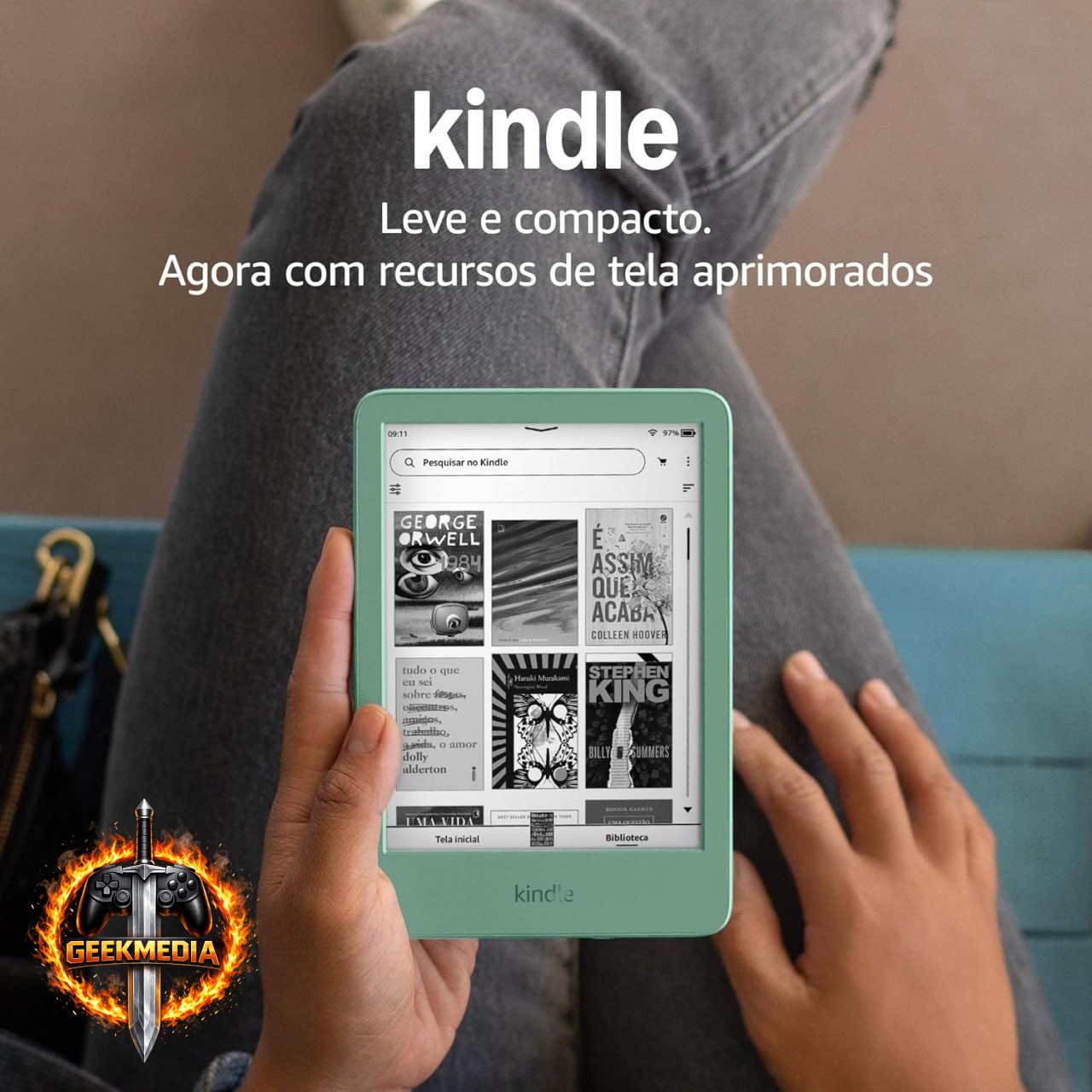 Kindle 16GB - Tela Antirreflexo, Luz Frontal Ajustável - Verde