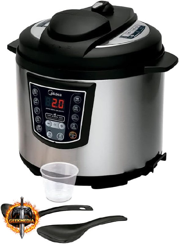 Midea Panela de Pressão Elétrica 6L - Inox Digital 110v