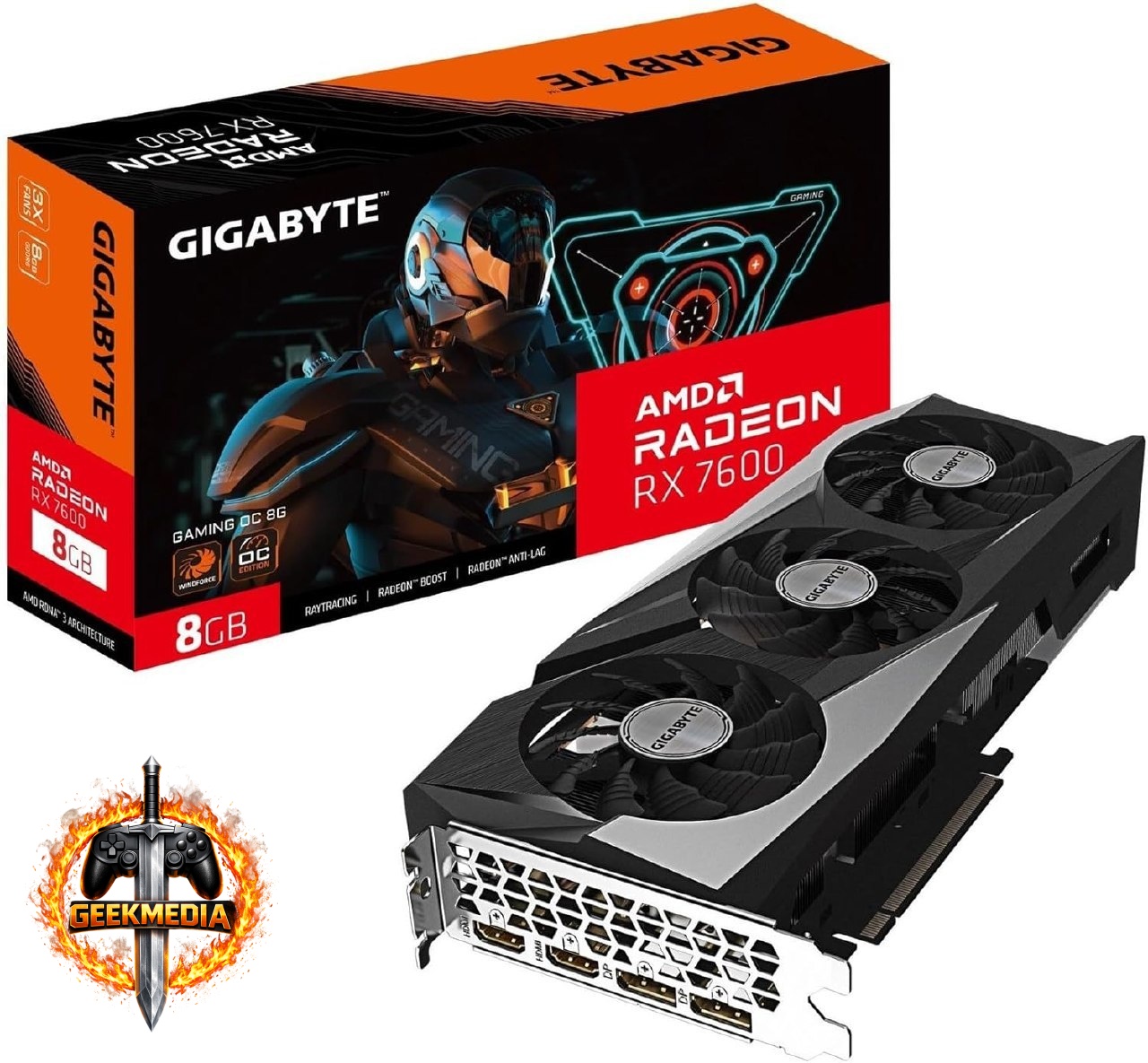 RX7600 Placa de Video Gigabyte RX 7600 Gaming OC
