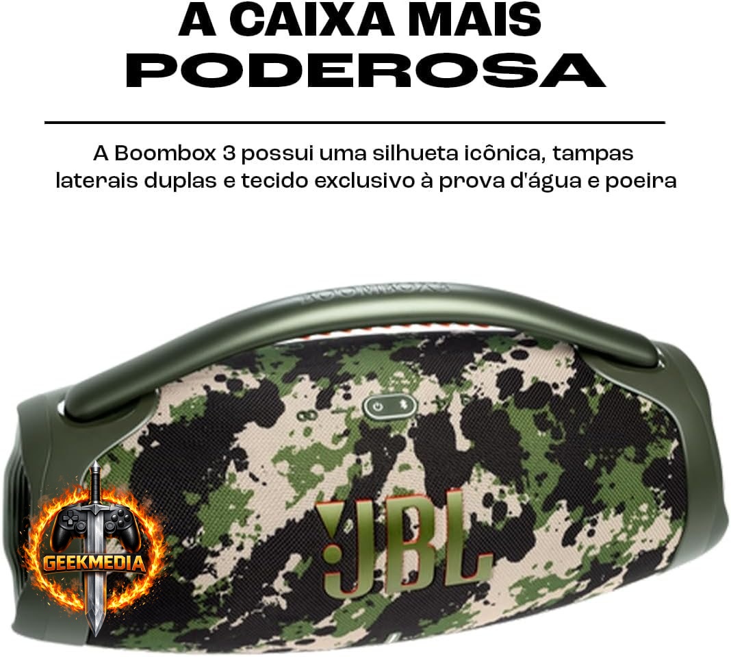 JBL Boombox 3 - Bluetooth À Prova D'água e Poeira - Camuflada