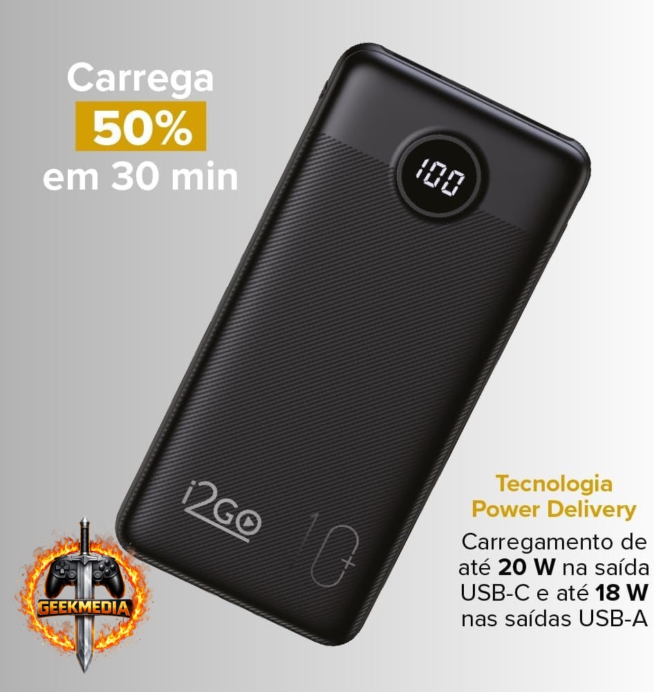 Power Bank i2GO 10000mAh Power Delivery 20W