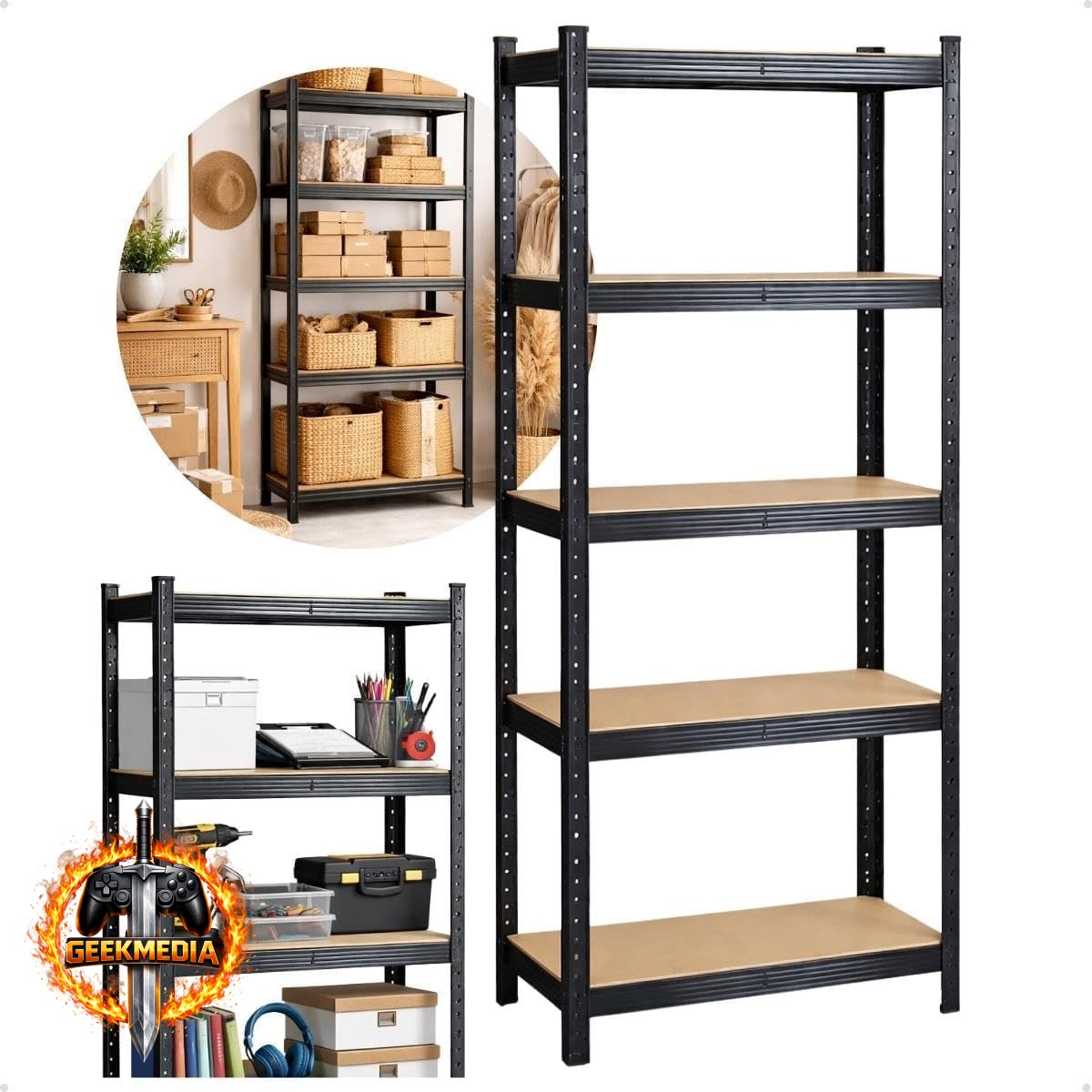 Estante de Aço com 5 Prateleiras MDF
