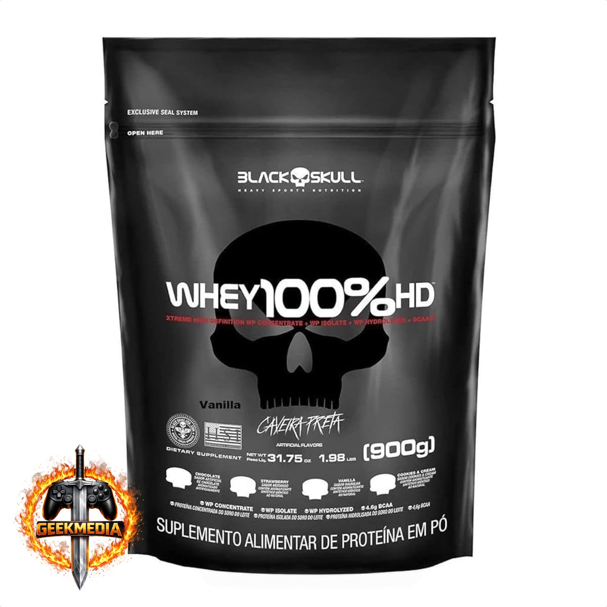 Whey 100% HD 900G Refil Baunilha