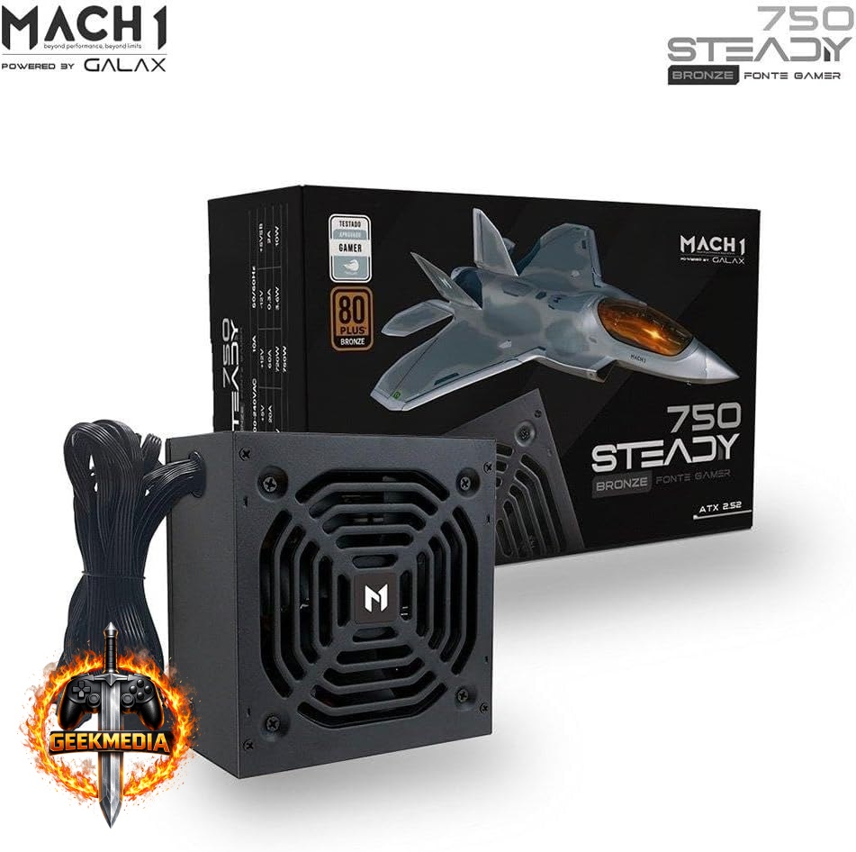 Fonte Mach1 Steady 750W 80 Plus Bronze PFC Ativo