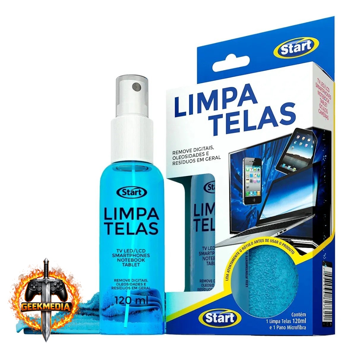 Limpa Telas Start 120ml  Pano Microfibra