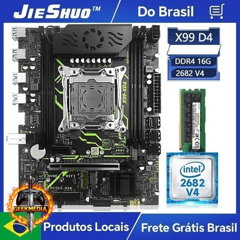Placa mãe Jieshuo X99 XD4  Xeon 2682V4