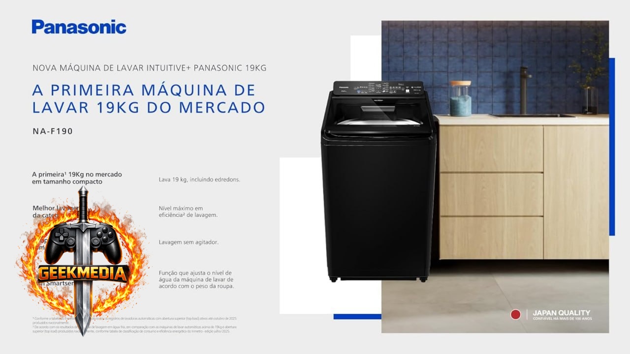 Máquina de Lavar Panasonic NA-F190G1BA 19kg