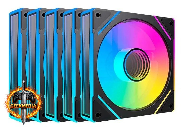 Kit Ventoinhas Acegeek Chroma ARGB Preto 5x120mm PWM