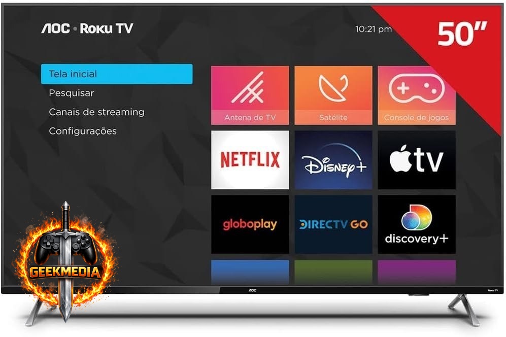 Smart TV 50" AOC Roku 4K Série 6125-50U6125/78G