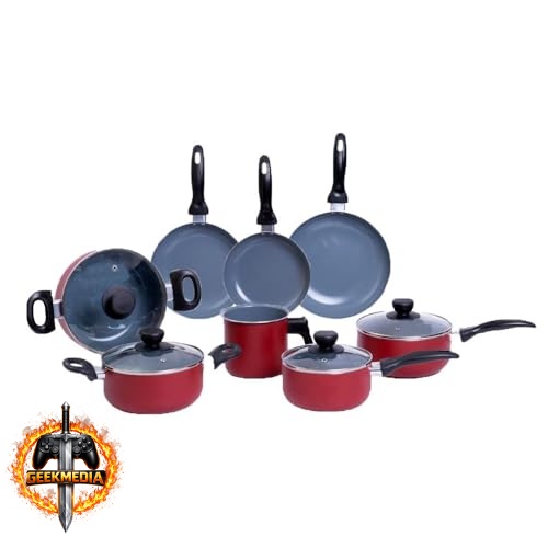 Kit 8 Panelas Antiaderentes Cerâmica Vermelha Oikos