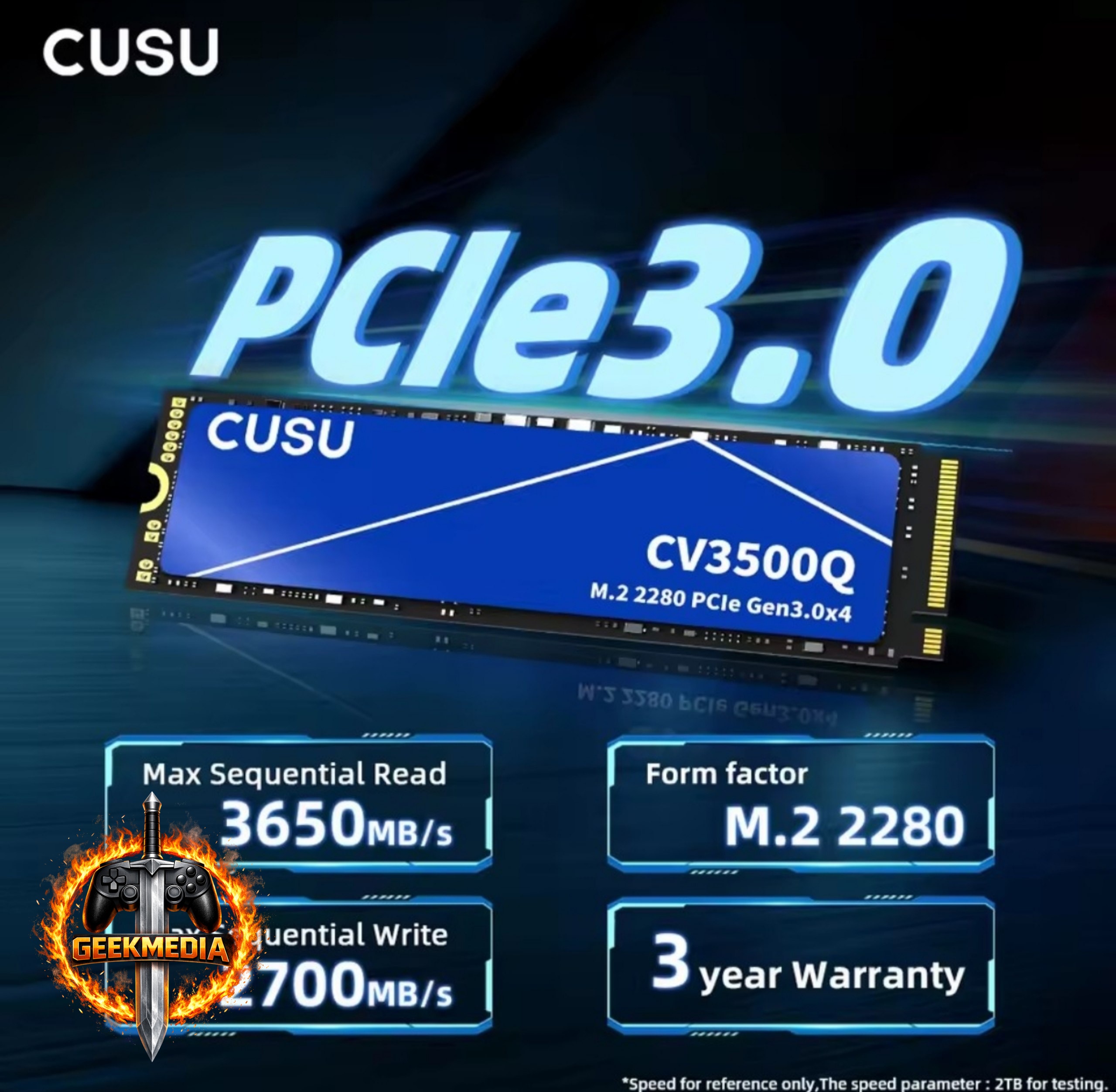 SSD NVMe Cusu CV3500Q Gen3 256GB / 512GB