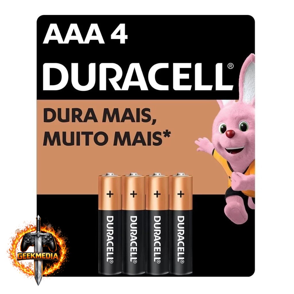 Pilha Duracell Alcalina AAA - 4 Unidades