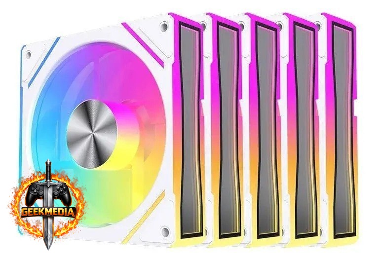 Kit Ventoinhas Acegeek Silverline ARGB, 5x120mm, Branco