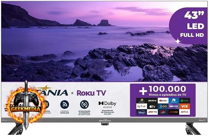 Smart TV 43" Britânia B43KRA Full HD Roku TV