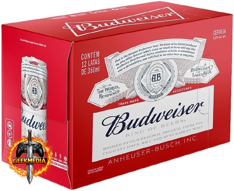 Pack Cerveja Budweiser American Lager Sleek 350ML 12 Unidades