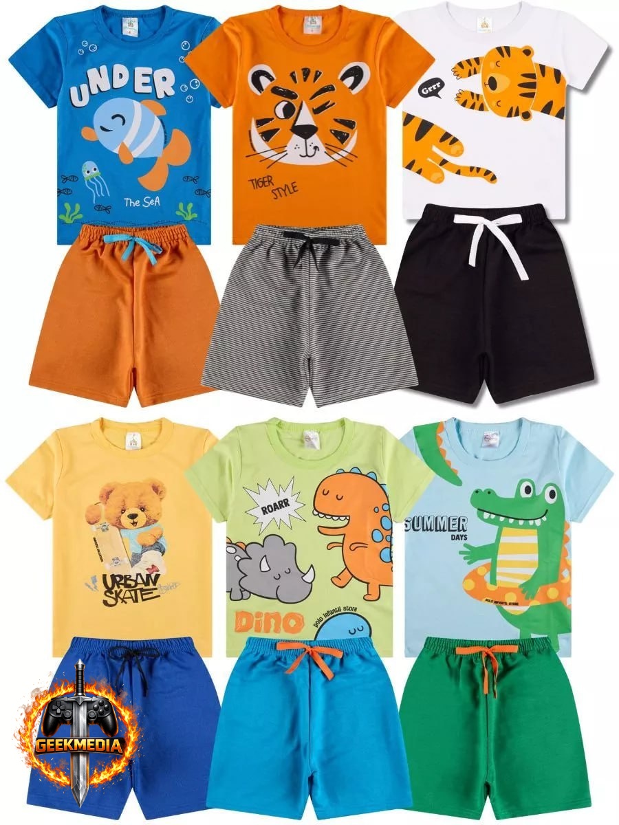 Kit Roupas Infantil Bebê Menino Verão