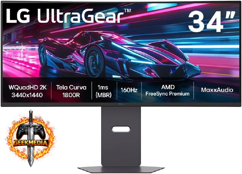 Monitor Gamer LG UltraGear 34” UltraWide QuadHD 160Hz