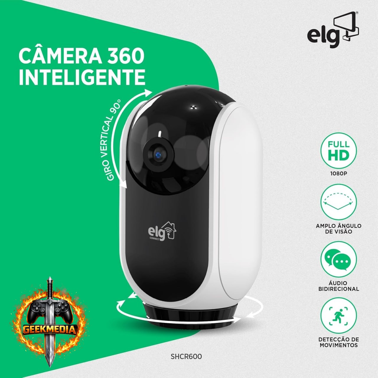 Câmera Robô 360 Full HD 1080P ELG SHCR600