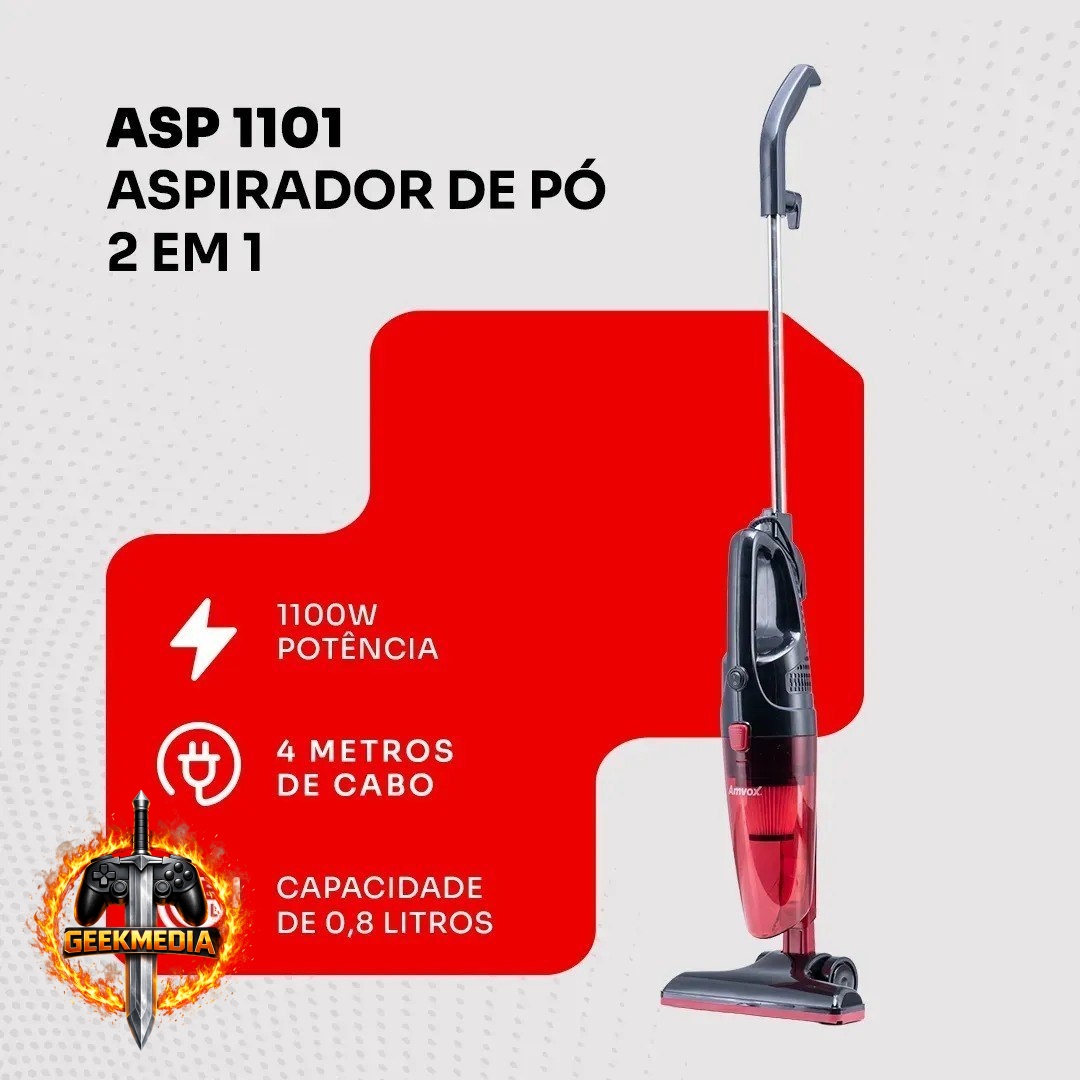 Aspirador de Pó Vertical e Portátil Amvox Asp 1101