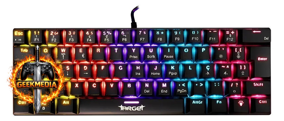 Teclado Mecânico TGT Sherman V3 C1 Compacto Rainbow ABNT2 Switch Vermelho