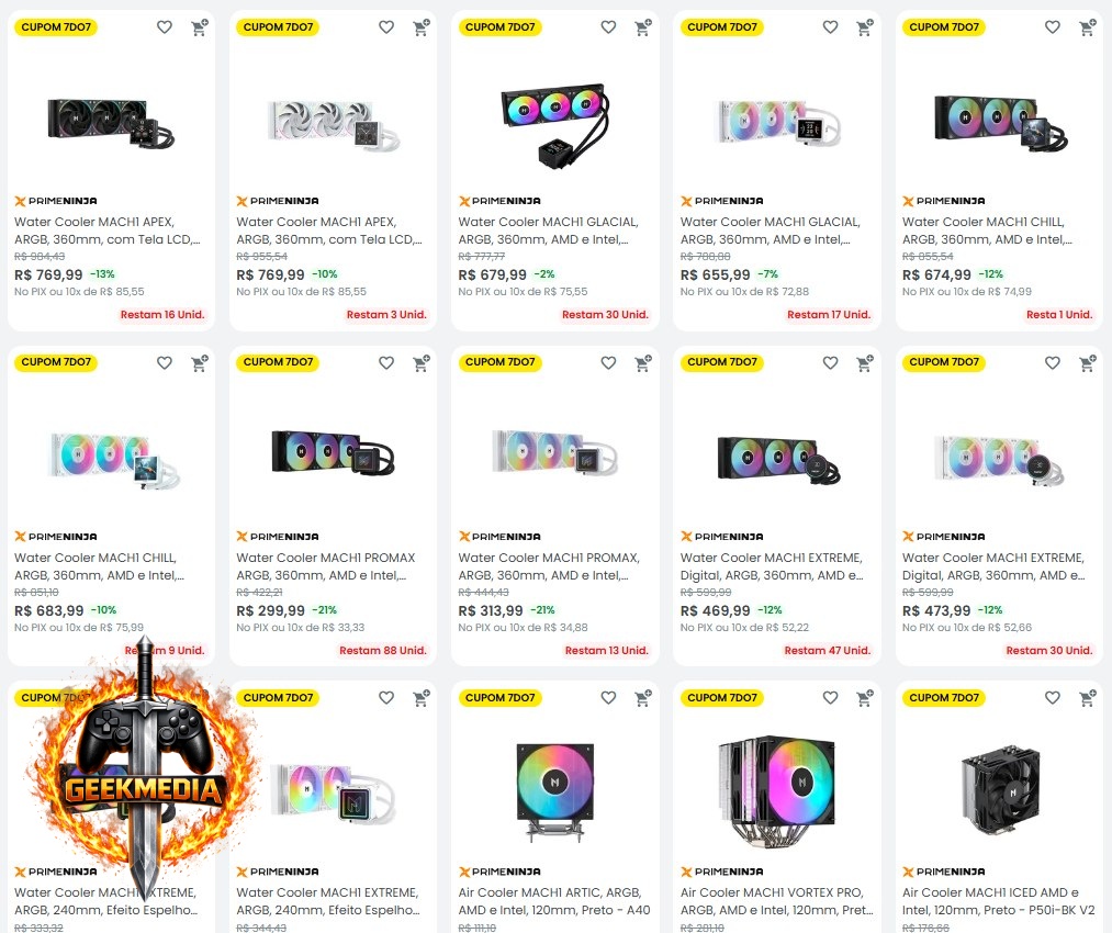 15% OFF em Refrigeração e Pasta Térmica