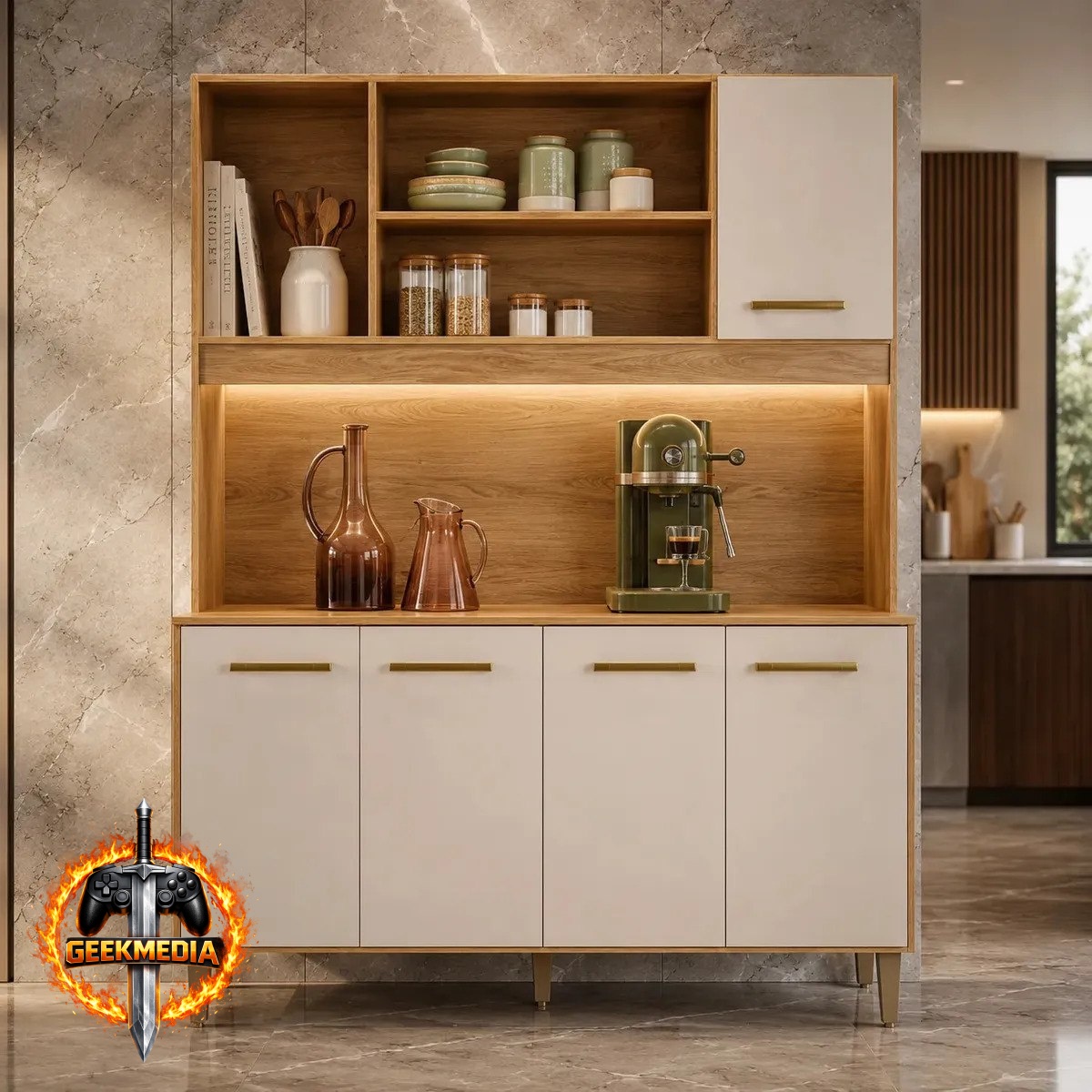Kit Armário de Cozinha Nicioli Magazin 120 5 Portas
