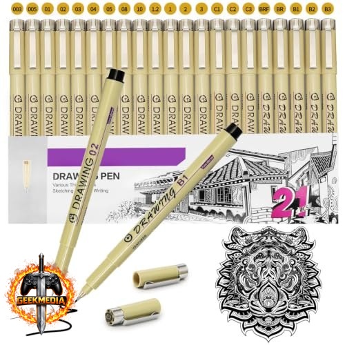 Kit 21 Caneta Nanquim Profissional