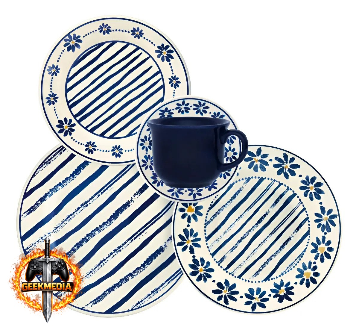 Jogo de Jantar Biona Donna Margaridas 20 Peças