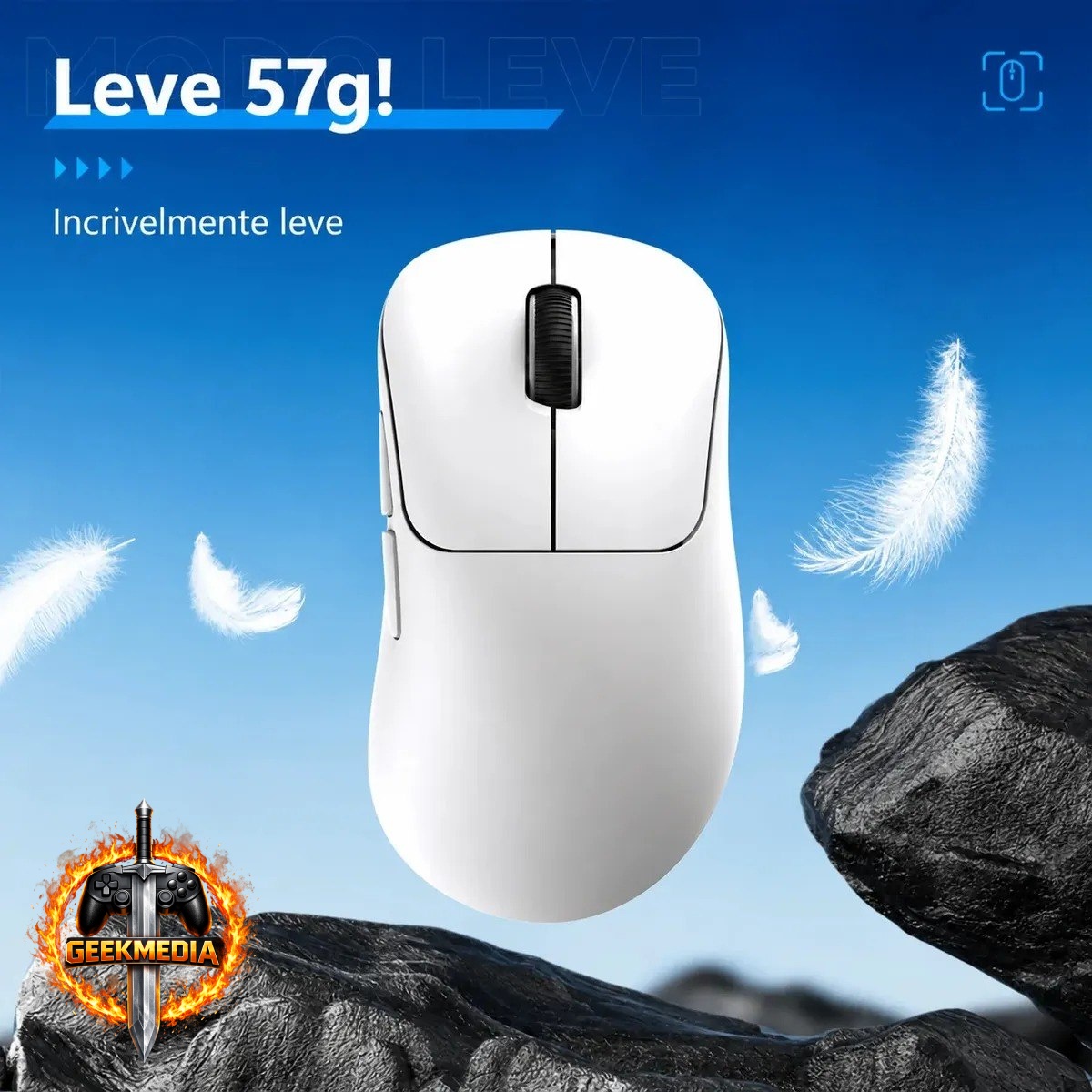 Mouse Gamer Sem Fio Tri Mode Bluetooth 18000dpi