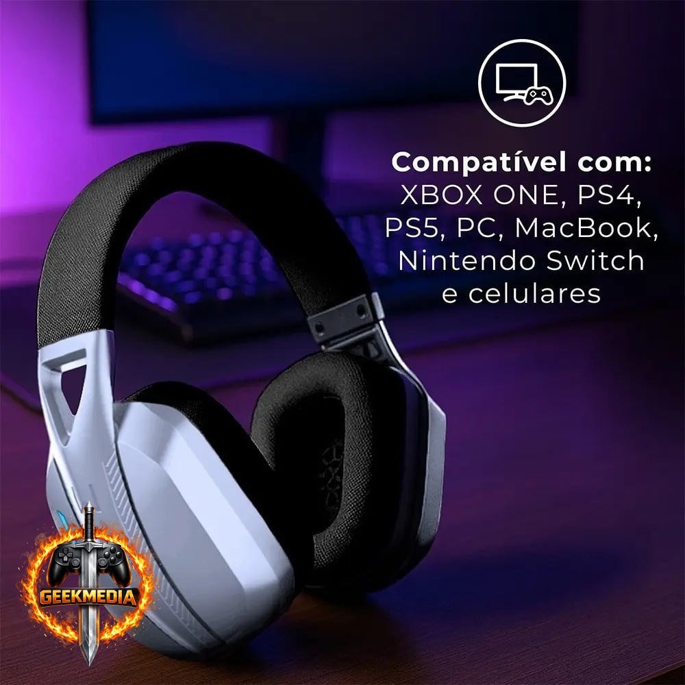 Headset Gamer Wireless Warrior Ph703 Preto