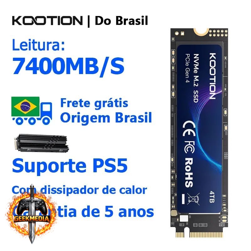 SSD NVMe KOOTION M2 2TB PCIe4.0x4 Gen4