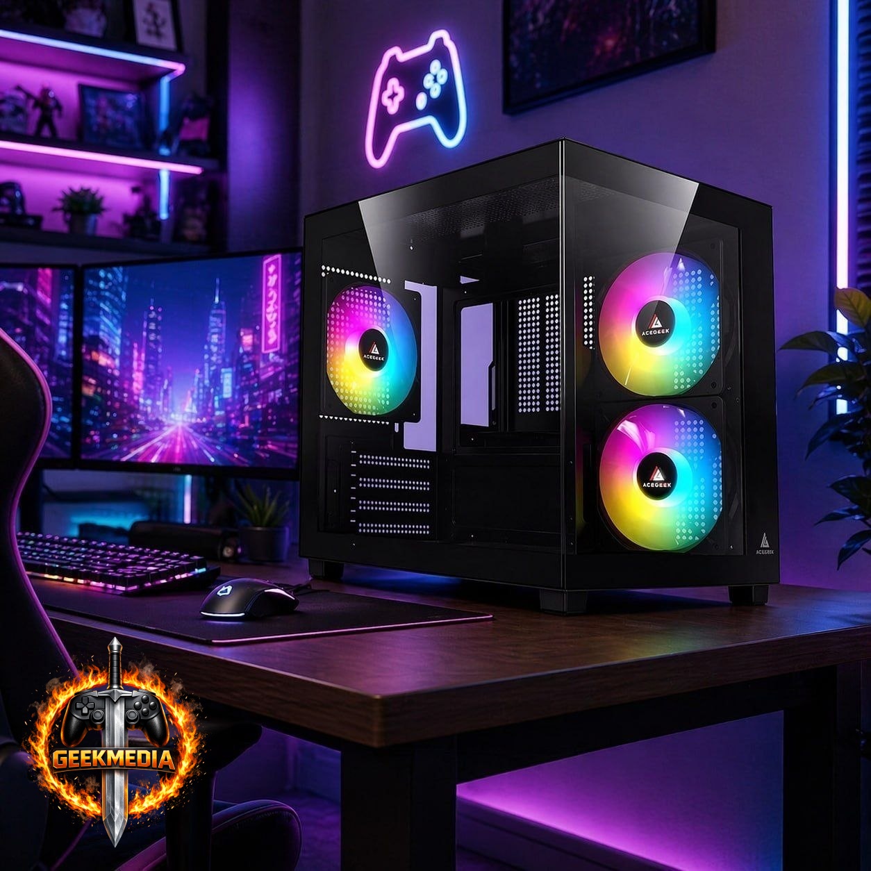 Gabinete Gamer Aquário Acegeek Ori Mini-Tower