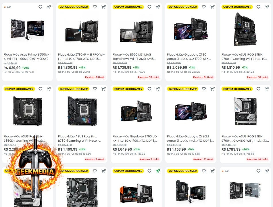 Placa Mãe com 20% de Desconto