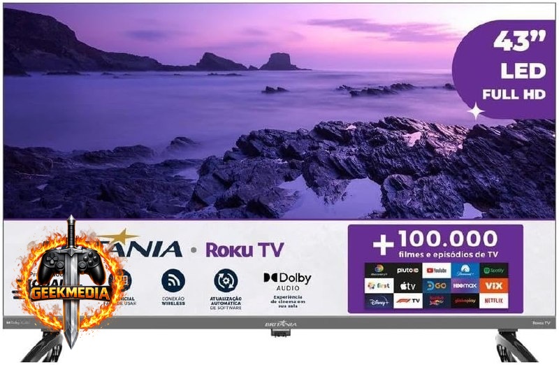 Smart TV Britânia B43KRA 43" Full HD Roku TV