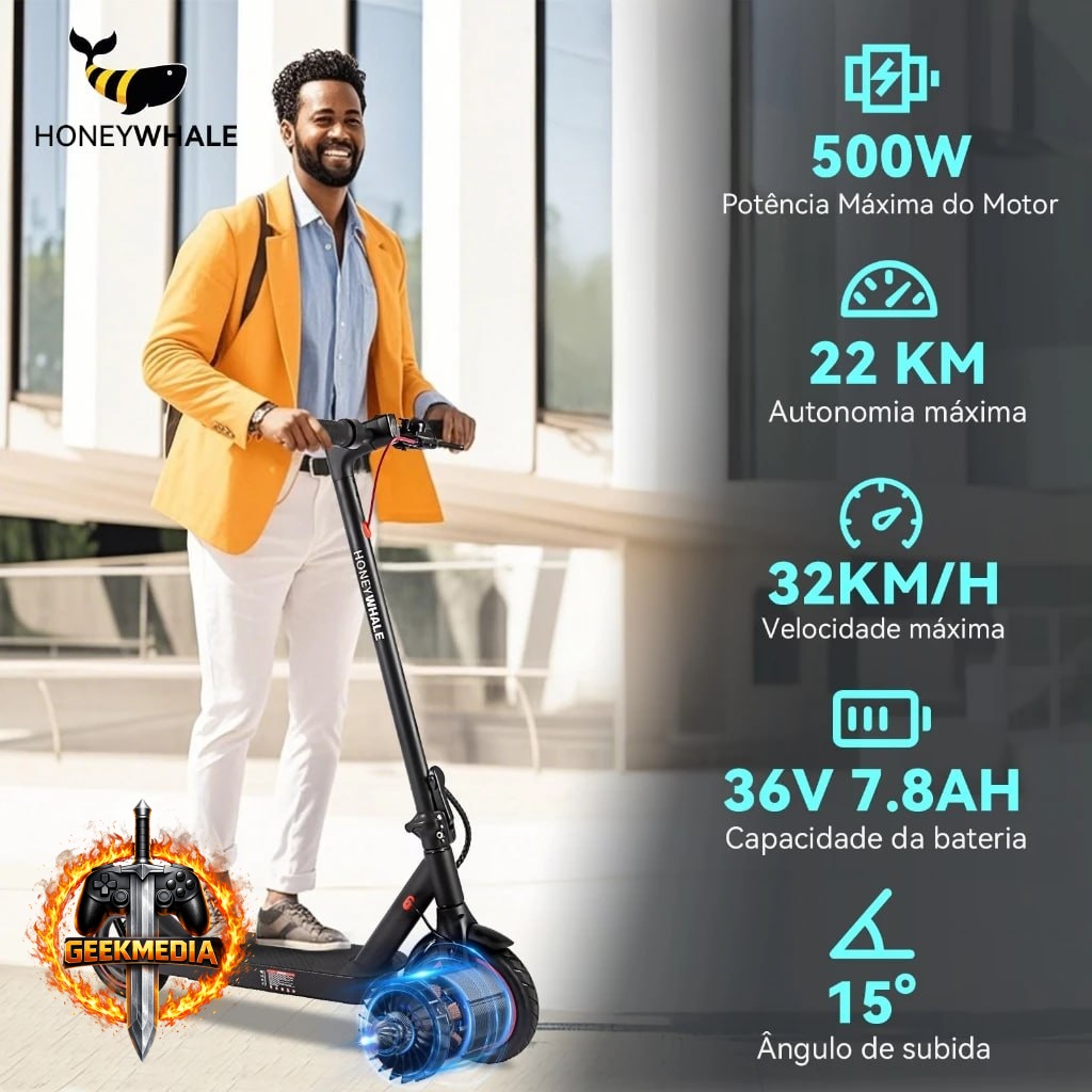 Patinete Elétrico HONEYWHALE M2 Pro 500W