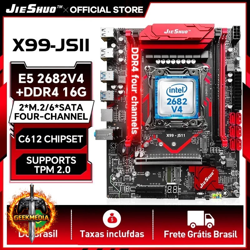 Placa Mãe Jieshuo X99 Js11 Chipset C612 Quad Channel