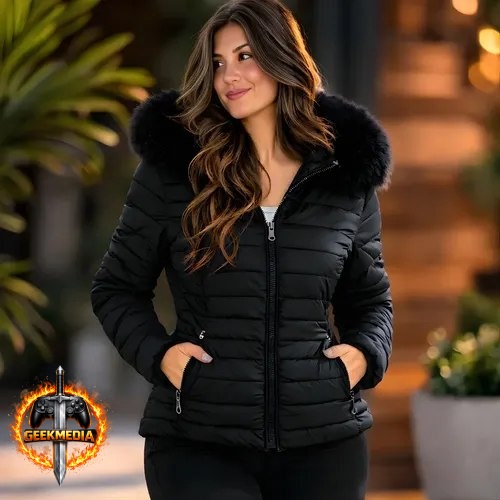Jaqueta Blusa Feminina Puffer Forrada Impermeável