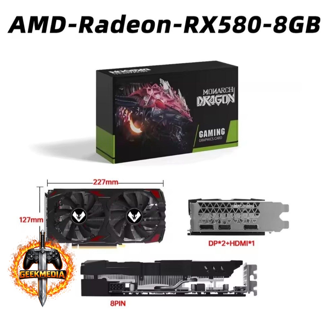 Placa de Vídeo RX 580 2048SP MOUGOL (Usada)