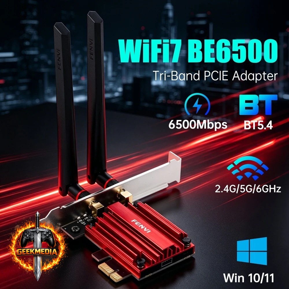 Adaptador WiFi 7 BE6500 Pciexpress Tri Band
