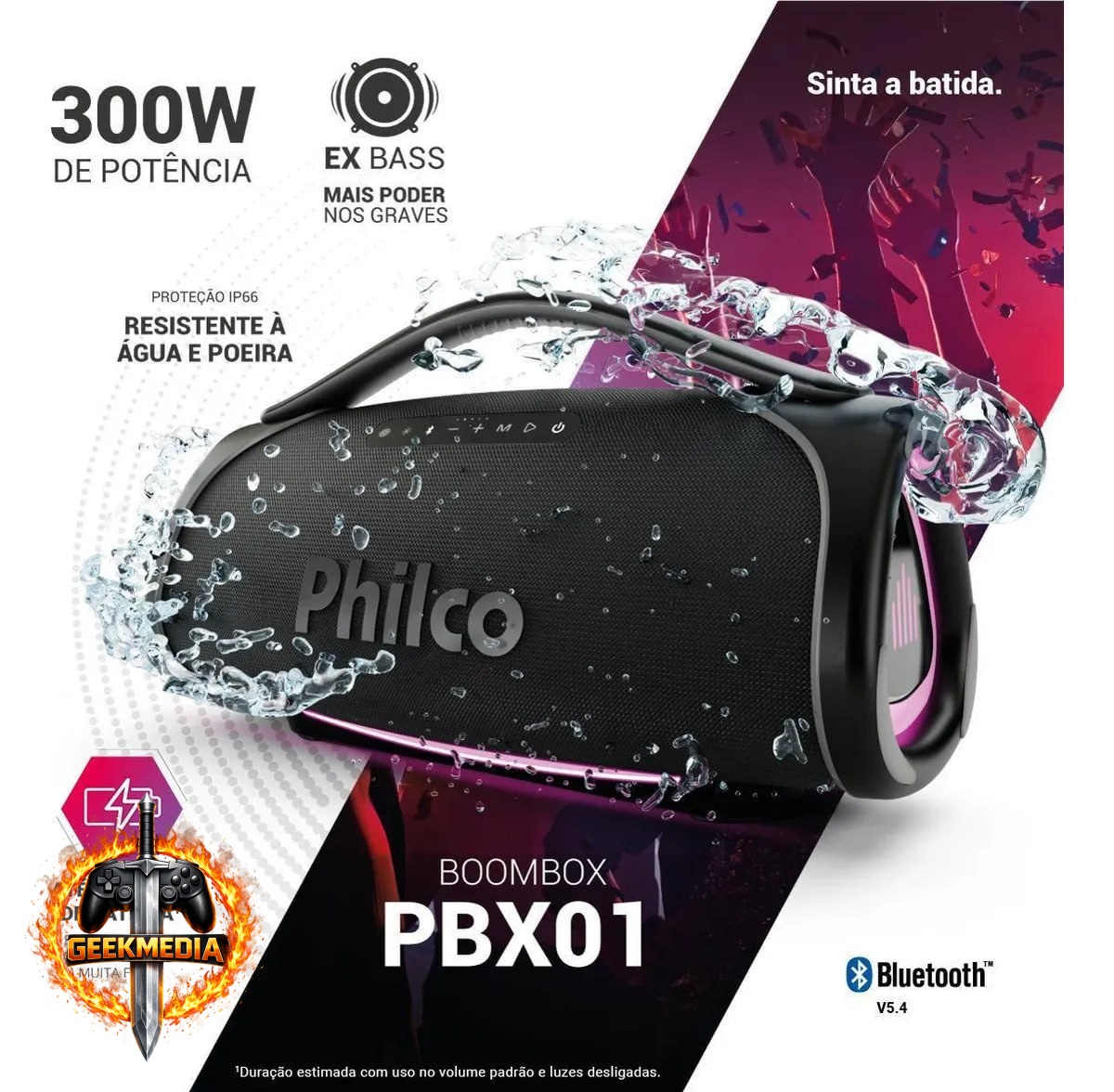 Philco Boombox Extreme Bluetooth 5.4 300W