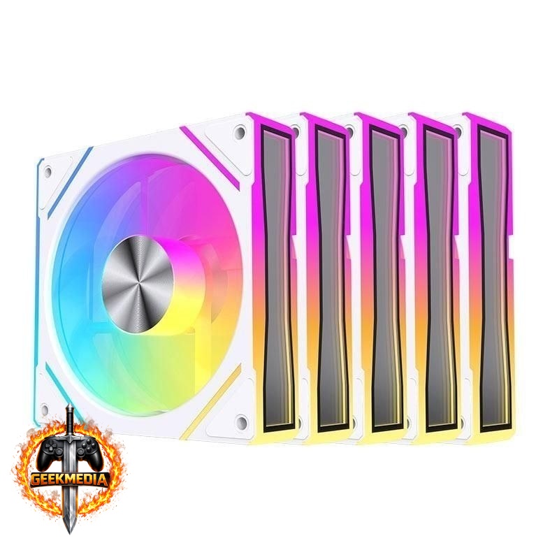Kit Ventoinhas Acegeek Silverline ARGB 5x120mm Branco