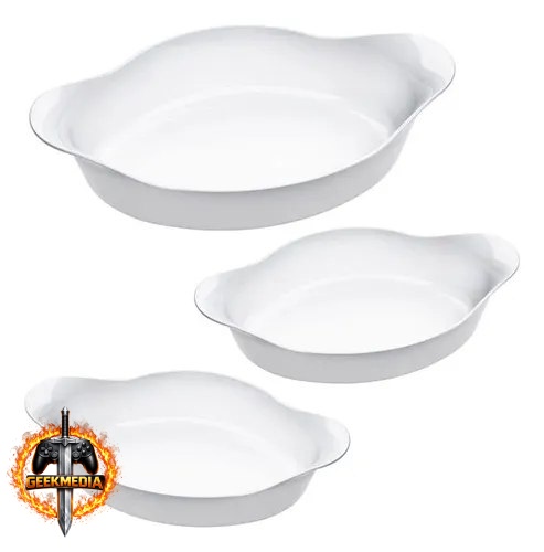 Conjunto de Assadeiras Oval Opaline 3 Peças Branco