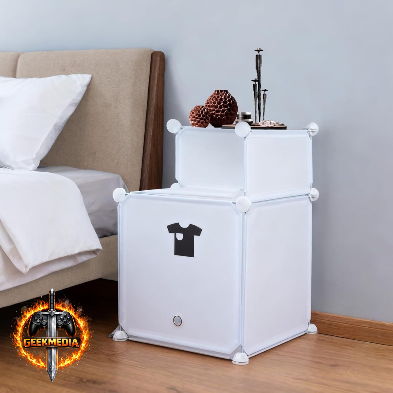 Mesa de Cabeceira Modular com Tampa