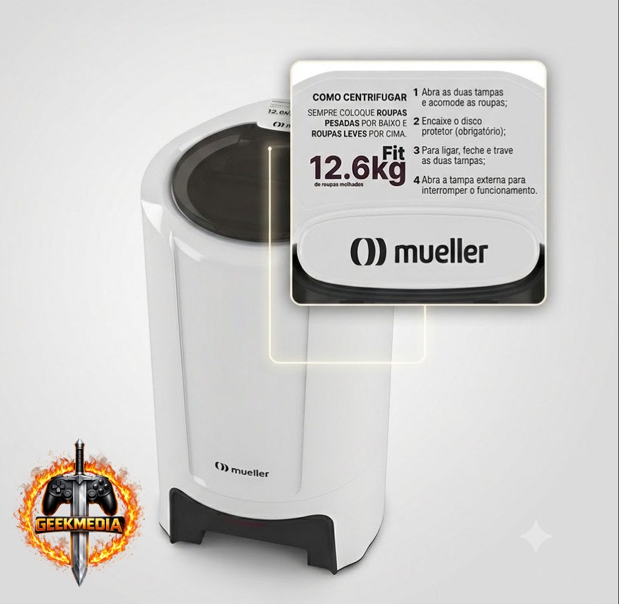 Centrífuga De Roupas Fit 12,6 Kg Branca Mueller 110v