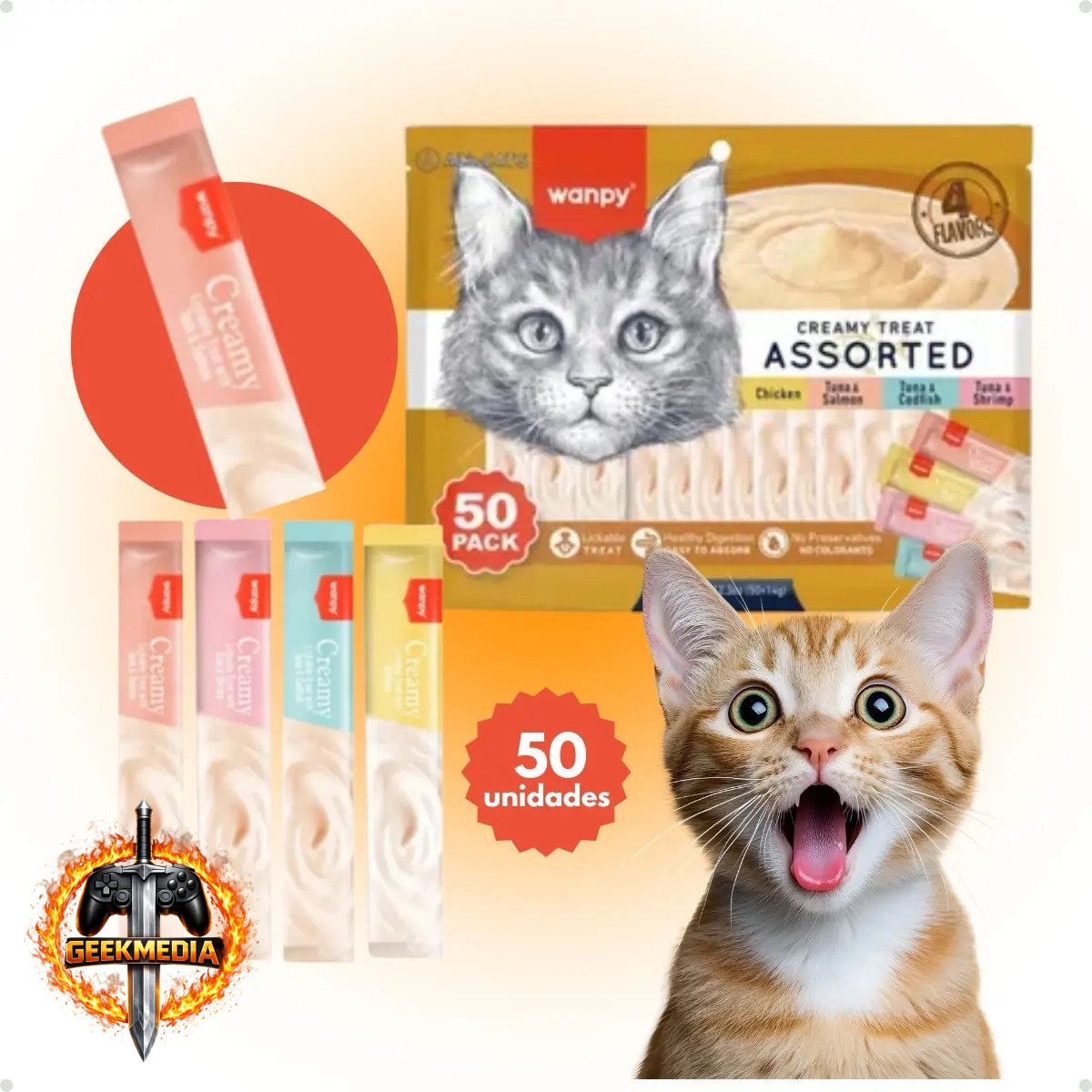 Petisco Cremoso Wanpy para Gatos