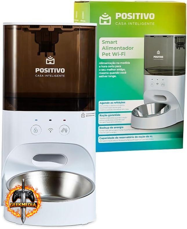 Alimentador Pet Inteligente Positivo 4L com Wi-Fi